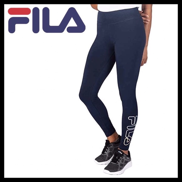 Fila Pants - Fila Cotton Leggings High Waisted Fit Color: Peacoat (Navy) New In The P…